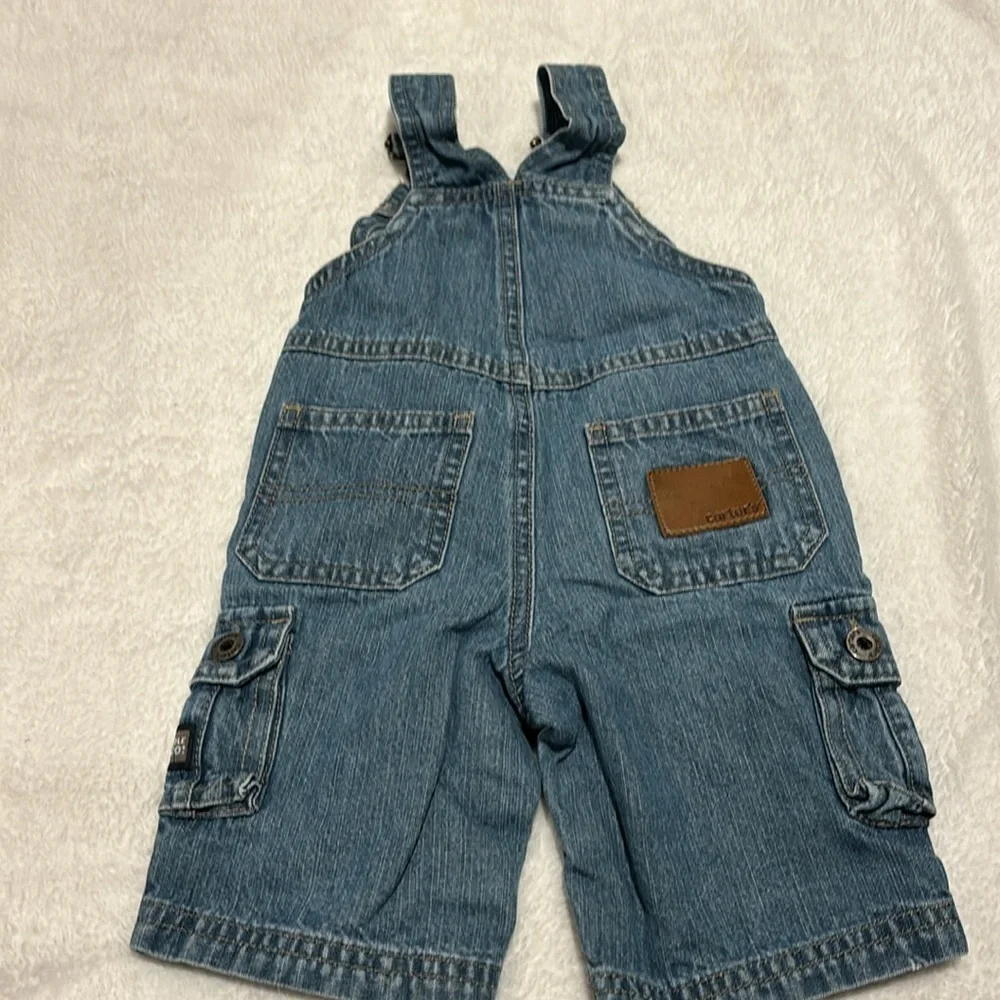 Carters 3 months suspenders overalls jeans! Cute buttons and light blue
